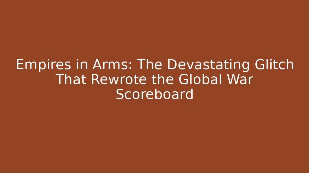 Empires in Arms: The Devastating Glitch That Rewrote the Global War Scoreboard