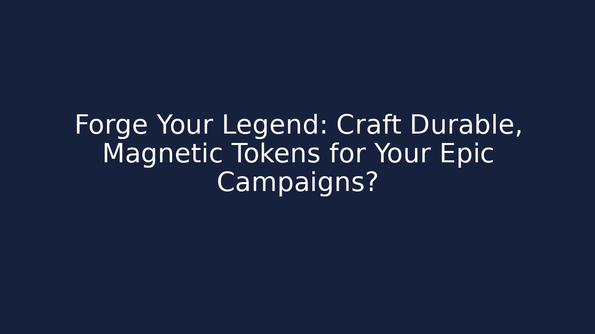 Forge Your Legend: Craft Durable, Magnetic Tokens for Your Epic Campaigns?