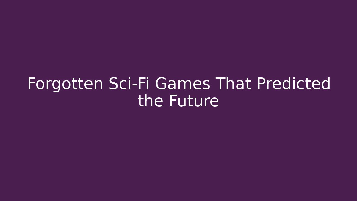 Forgotten Sci-Fi Games That Predicted the Future