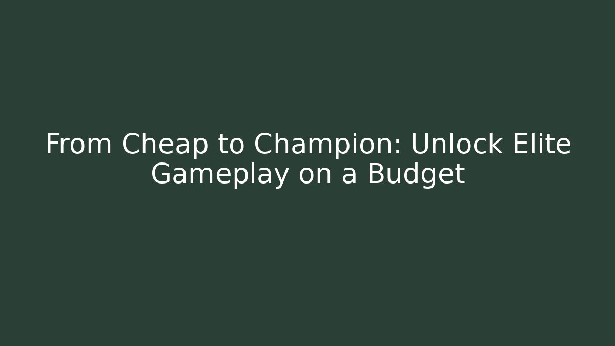 From Cheap to Champion: Unlock Elite Gameplay on a Budget