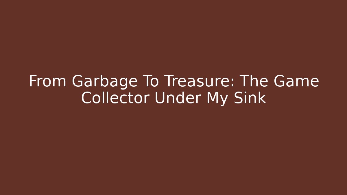 From Garbage To Treasure: The Game Collector Under My Sink