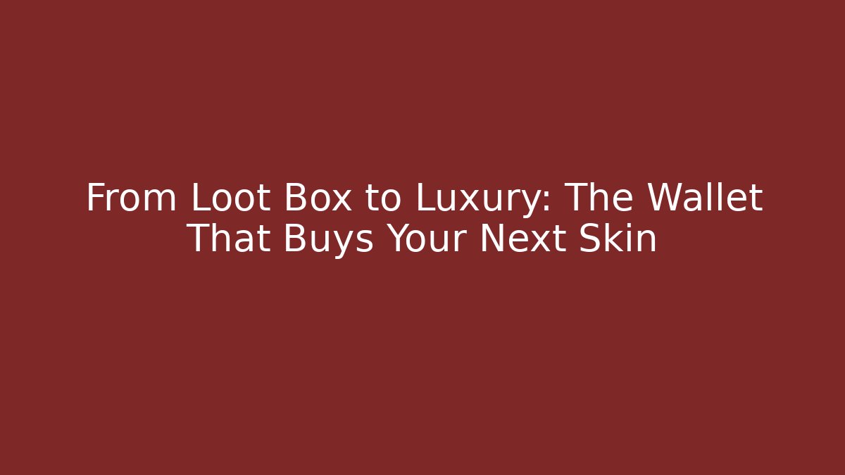 From Loot Box to Luxury: The Wallet That Buys Your Next Skin