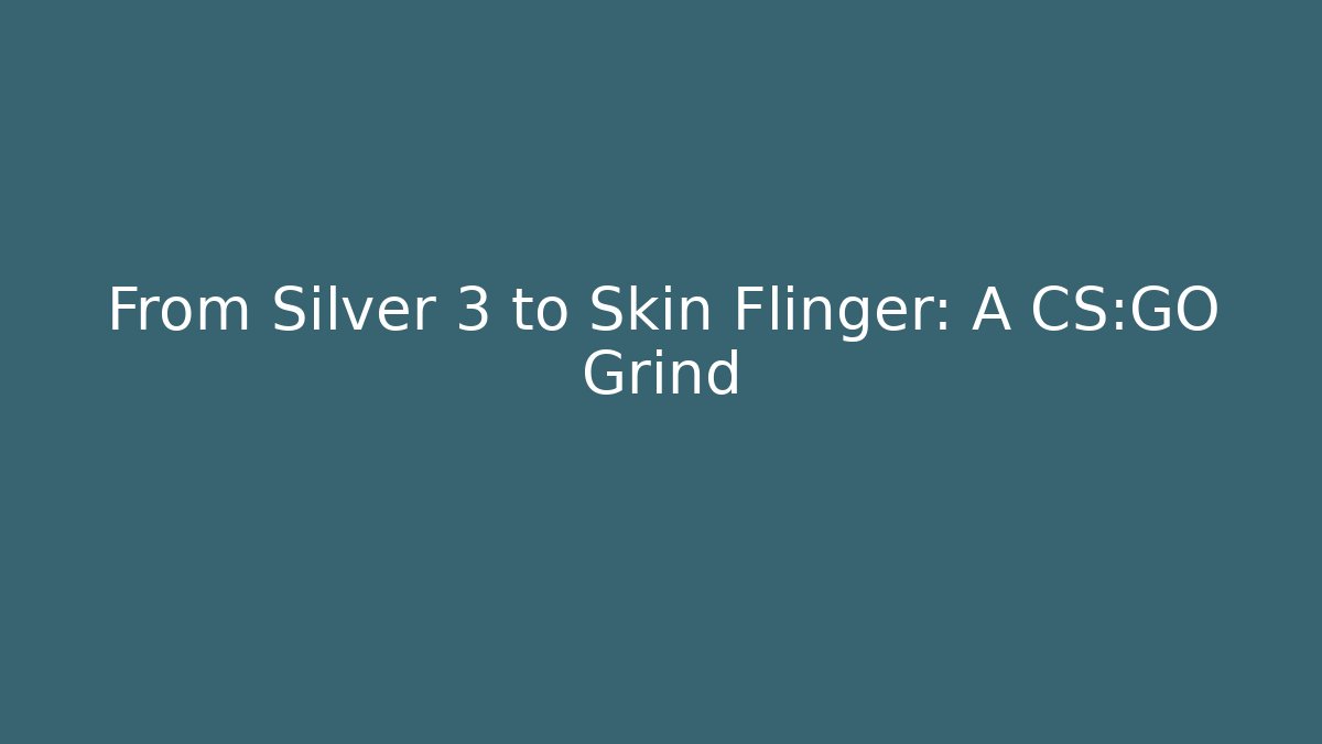 From Silver 3 to Skin Flinger: A CS:GO Grind