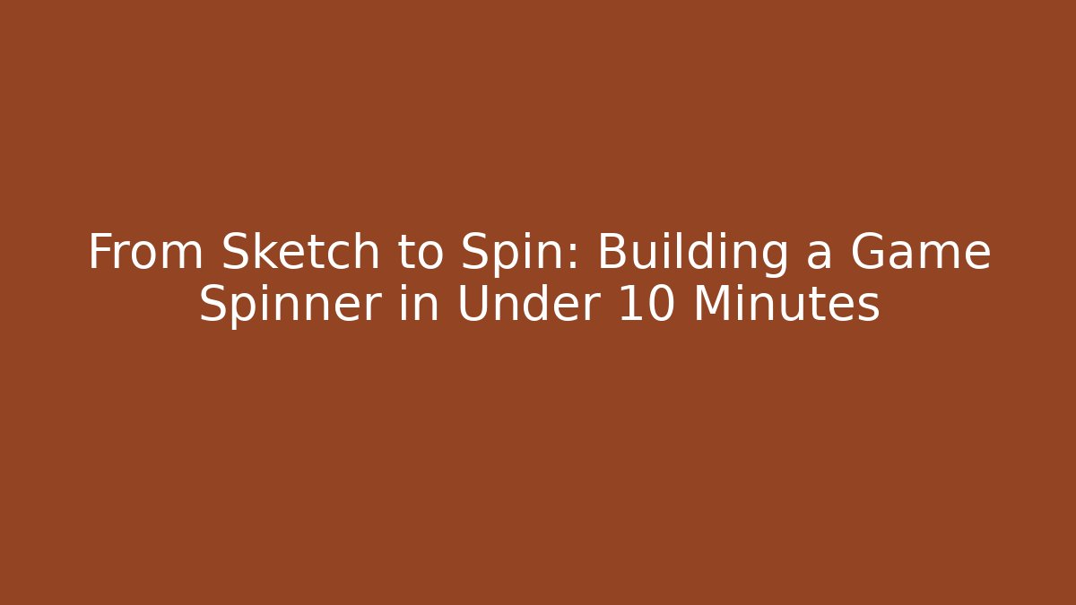 From Sketch to Spin: Building a Game Spinner in Under 10 Minutes