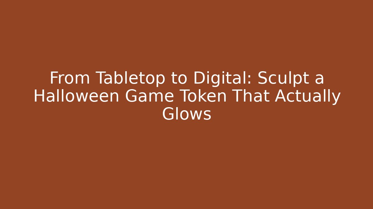 From Tabletop to Digital: Sculpt a Halloween Game Token That Actually Glows