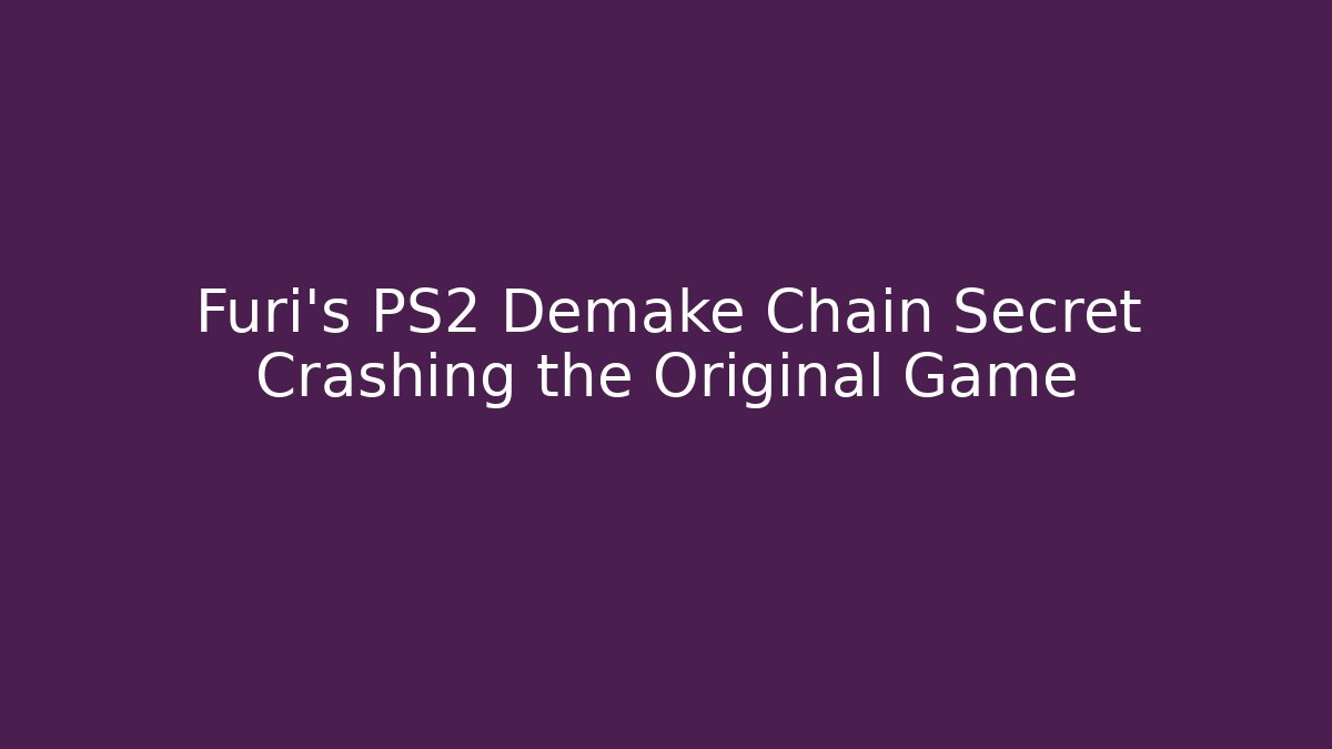 Furi's PS2 Demake Chain Secret Crashing the Original Game