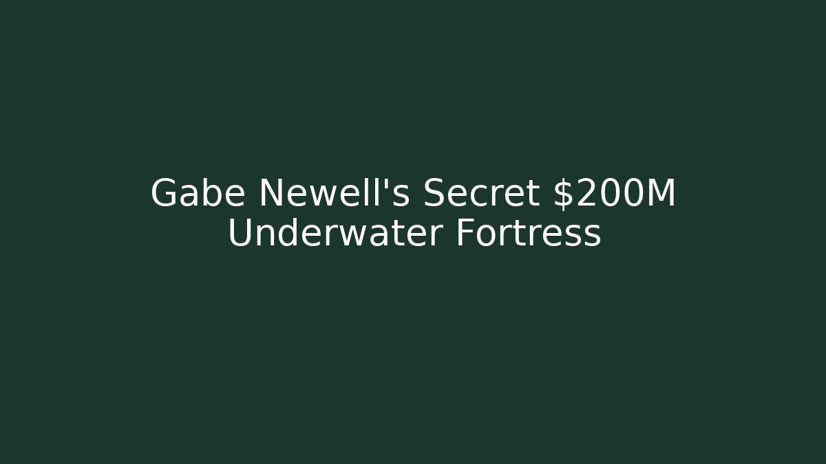 Gabe Newell's Secret $200M Underwater Fortress
