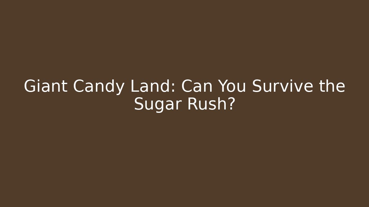 Giant Candy Land: Can You Survive the Sugar Rush?