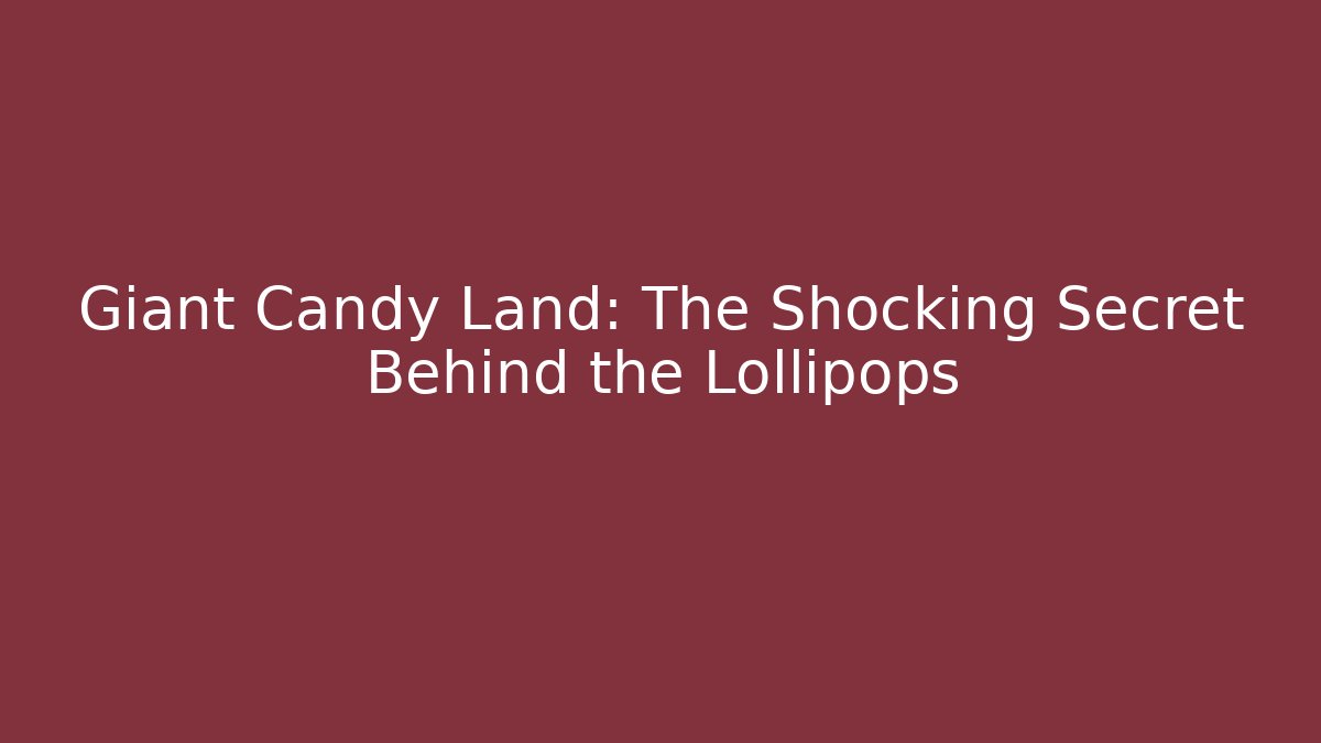 Giant Candy Land: The Shocking Secret Behind the Lollipops - Boomer Naturals