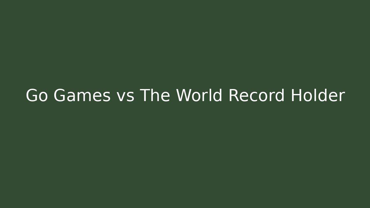 Go Games vs The World Record Holder - Boomer Naturals
