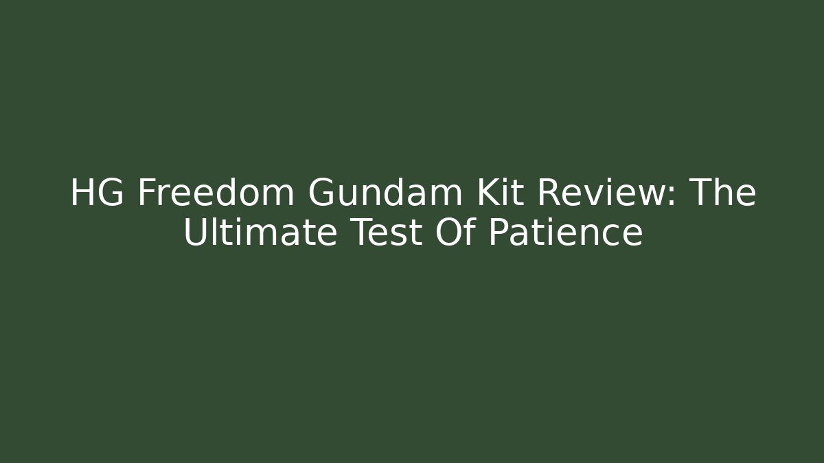 HG Freedom Gundam Kit Review: The Ultimate Test Of Patience
