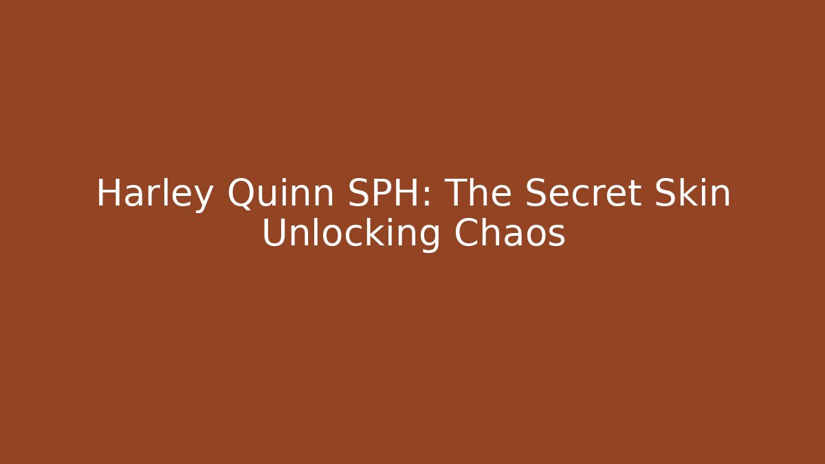 Harley Quinn SPH: The Secret Skin Unlocking Chaos