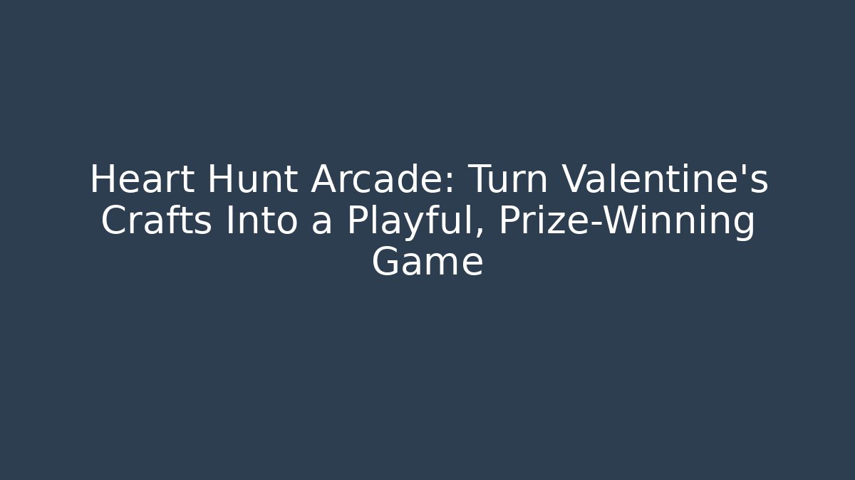 Heart Hunt Arcade: Turn Valentine’s Crafts Into a Playful, Prize-Winning Game