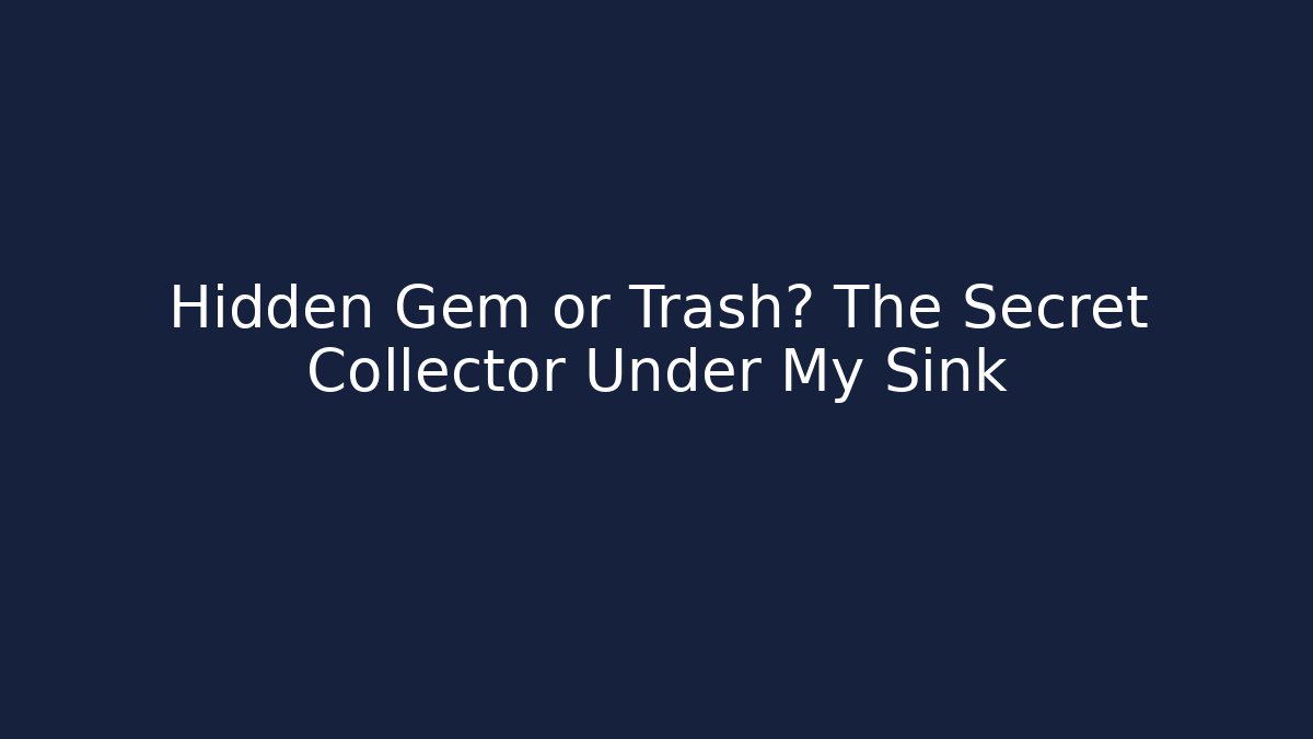 Hidden Gem or Trash? The Secret Collector Under My Sink
