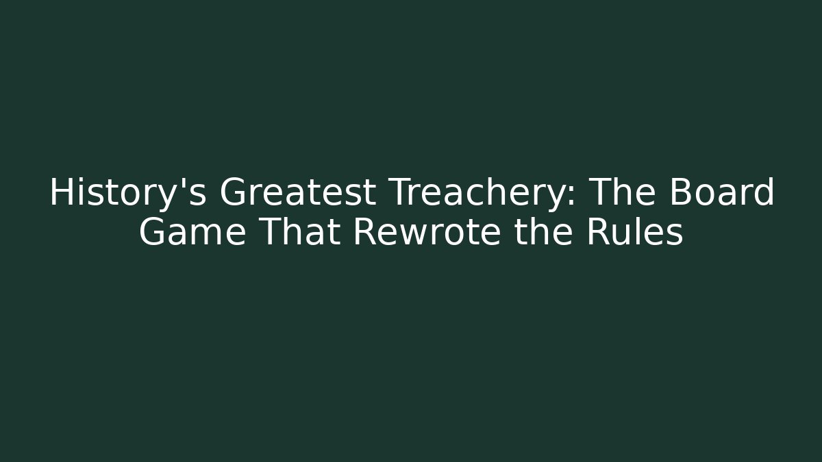 History's Greatest Treachery: The Board Game That Rewrote the Rules