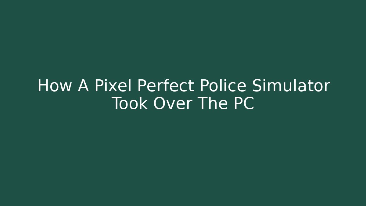 How A Pixel Perfect Police Simulator Took Over The PC