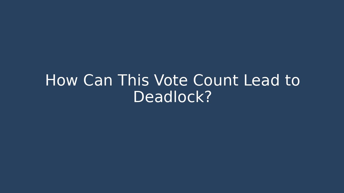 How Can This Vote Count Lead to Deadlock?