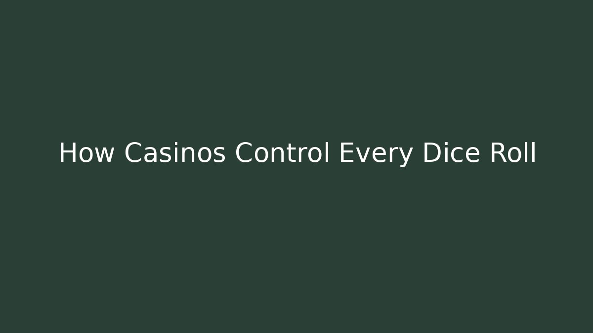 How Casinos Control Every Dice Roll