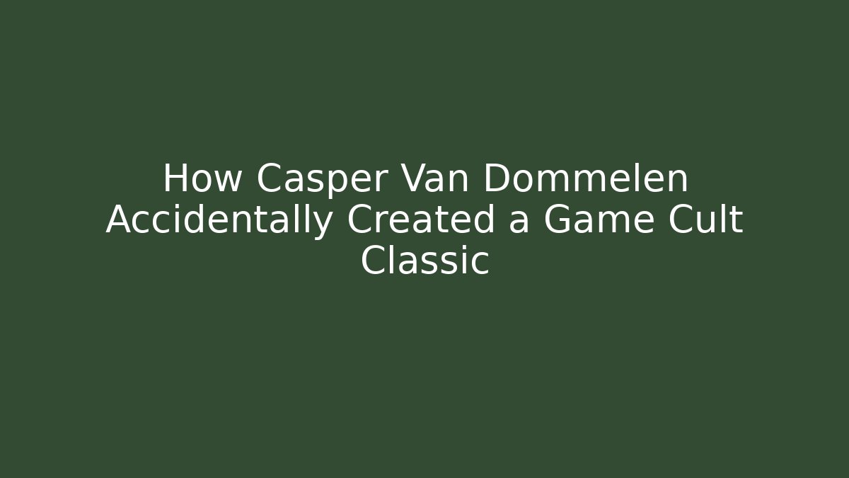 How Casper Van Dommelen Accidentally Created a Game Cult Classic - Boomer Naturals