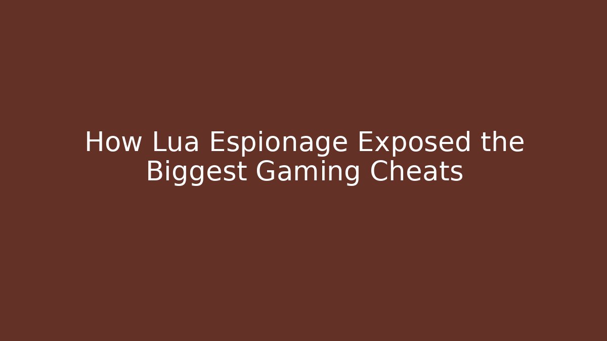 How Lua Espionage Exposed the Biggest Gaming Cheats