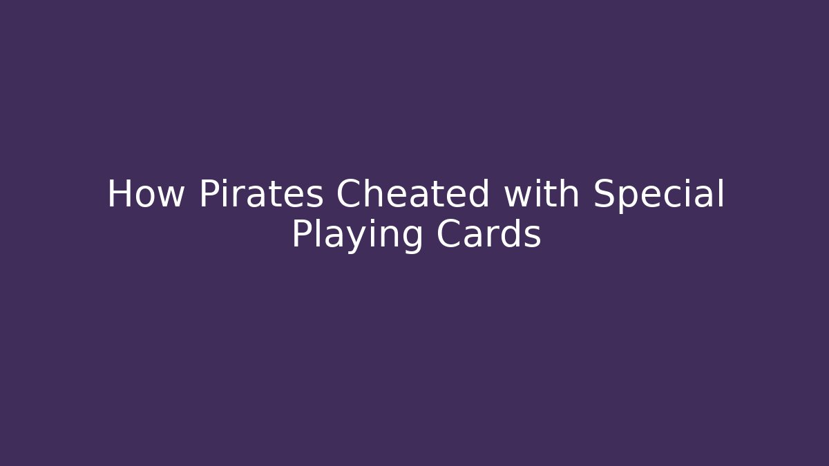 How Pirates Cheated with Special Playing Cards