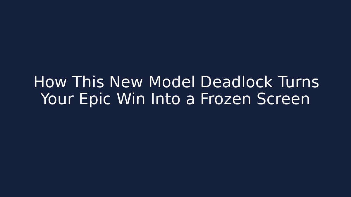 How This New Model Deadlock Turns Your Epic Win Into a Frozen Screen
