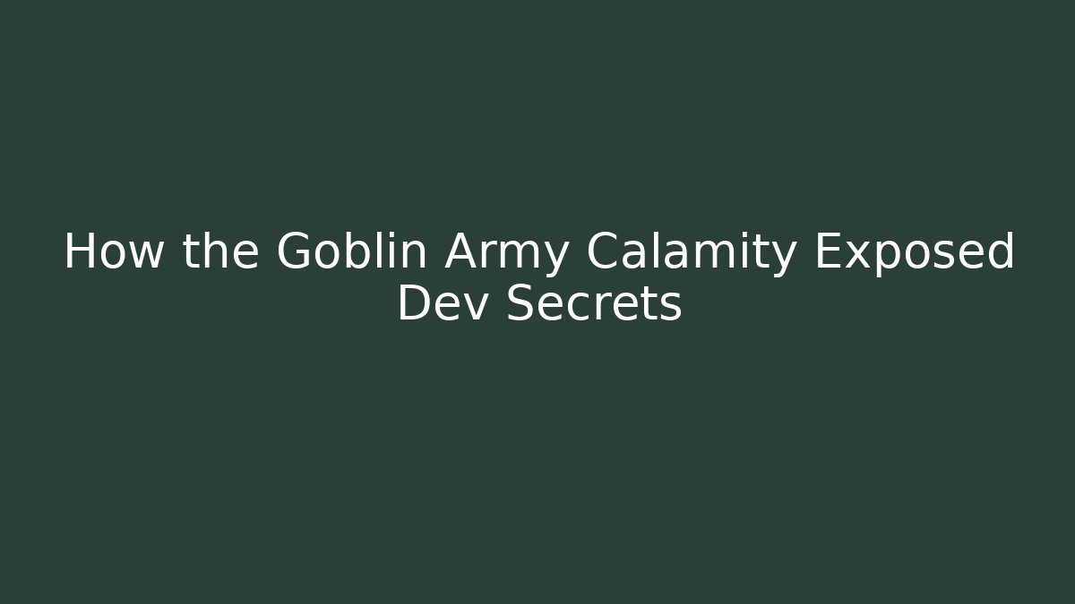 How the Goblin Army Calamity Exposed Dev Secrets - Boomer Naturals