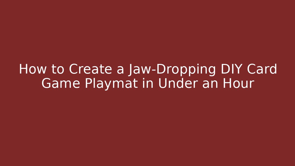 How to Create a Jaw-Dropping DIY Card Game Playmat in Under an Hour