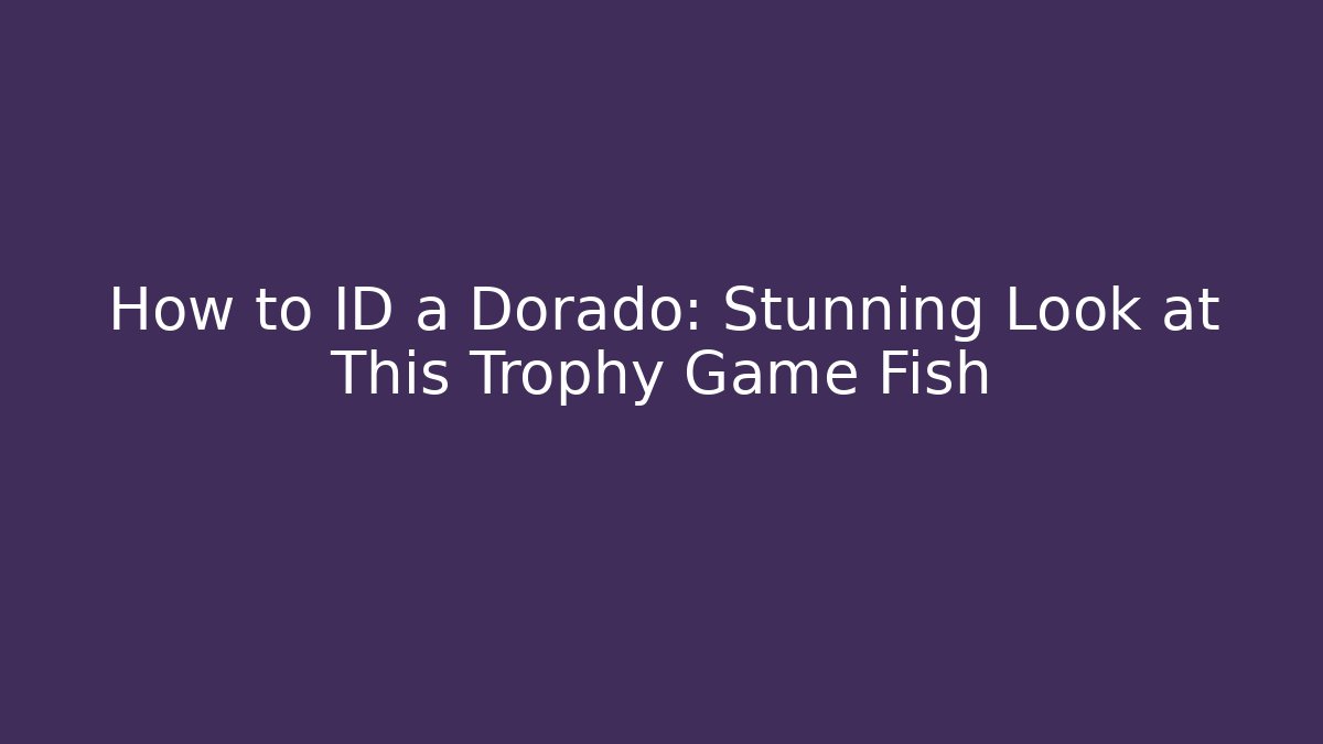 How to ID a Dorado: Stunning Look at This Trophy Game Fish
