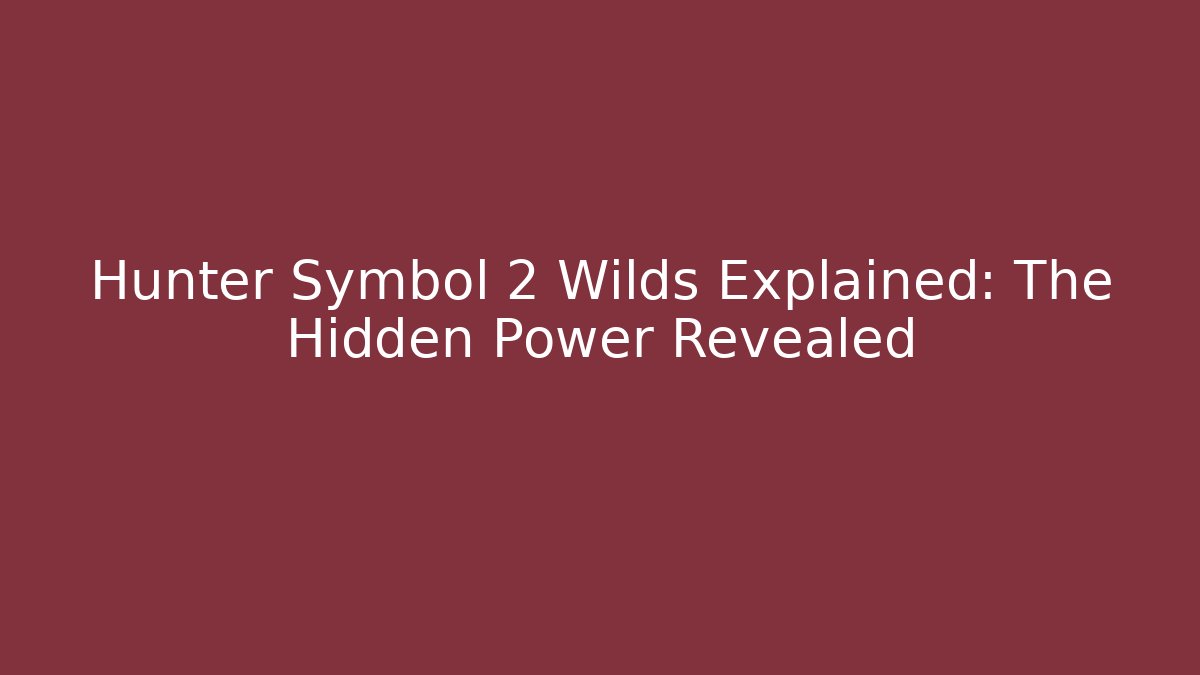 Hunter Symbol 2 Wilds Explained: The Hidden Power Revealed