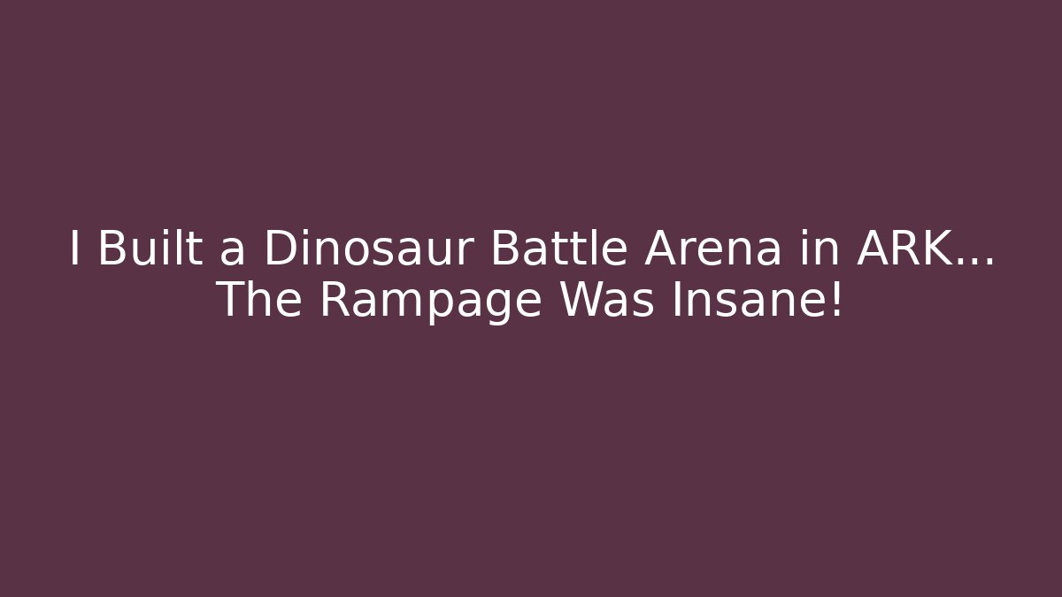I Built a Dinosaur Battle Arena in ARK… The Rampage Was Insane!
