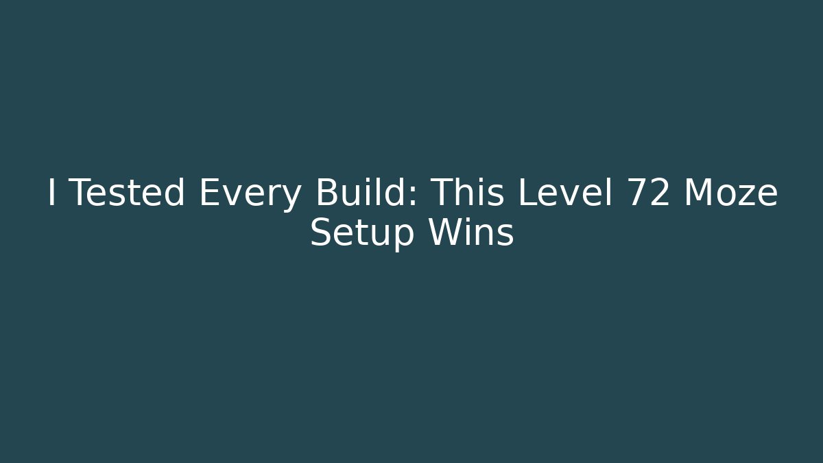 I Tested Every Build: This Level 72 Moze Setup Wins