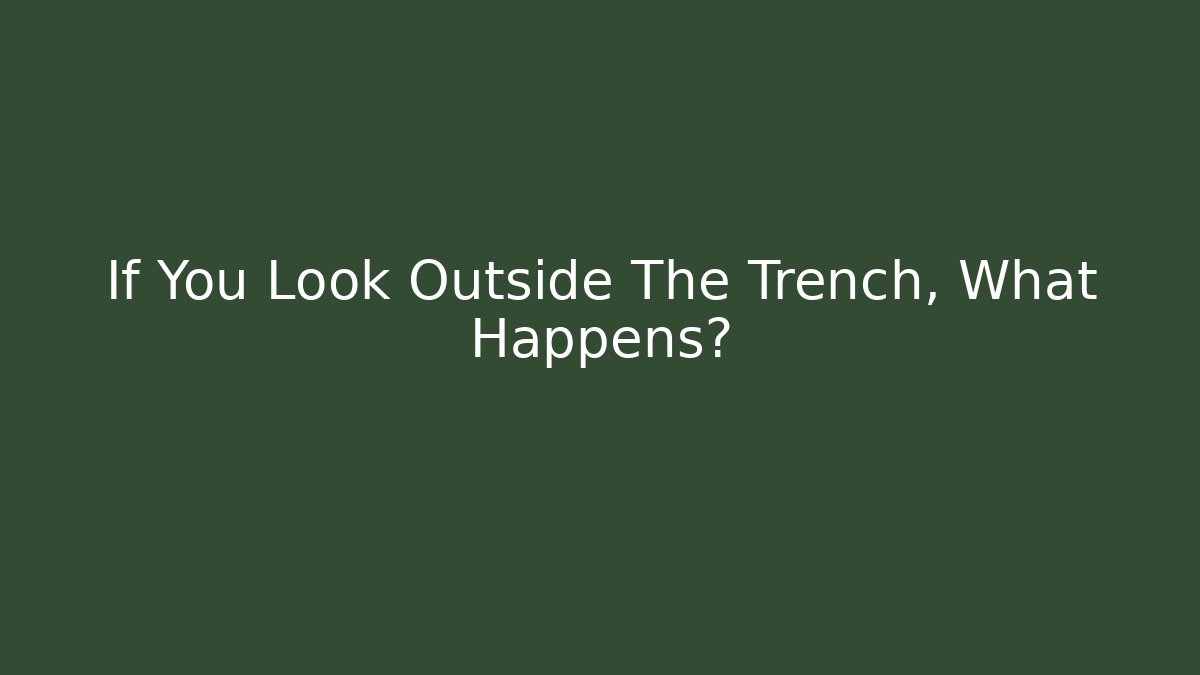 If You Look Outside The Trench, What Happens?