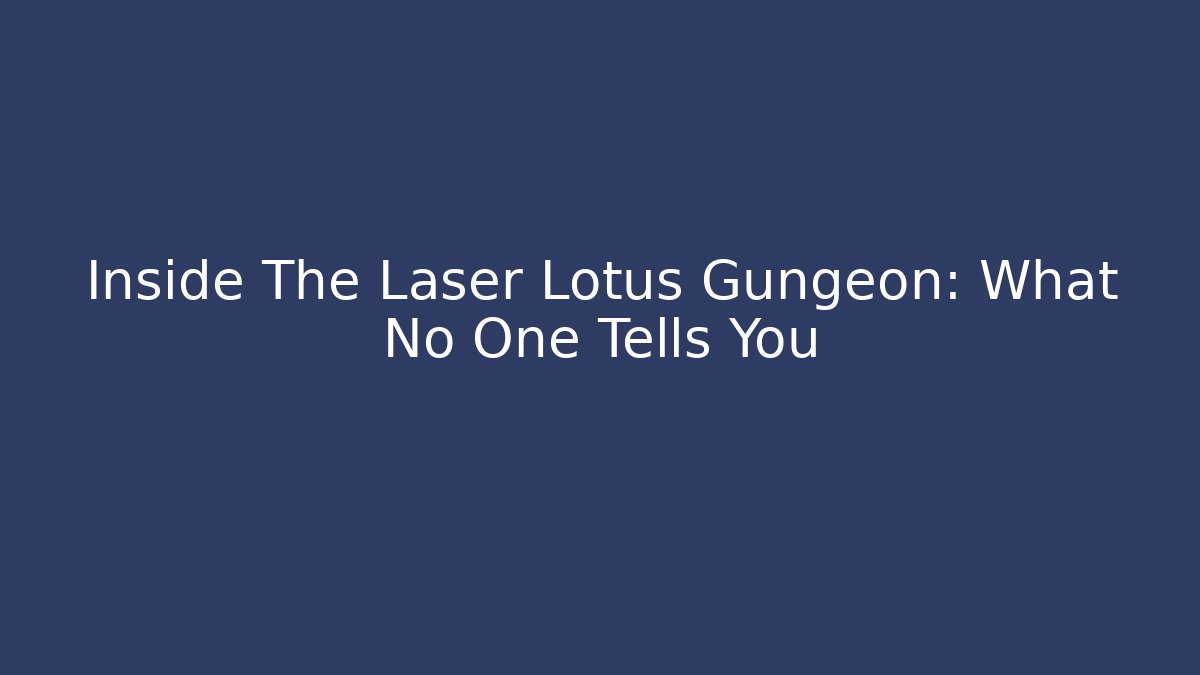 Inside The Laser Lotus Gungeon: What No One Tells You