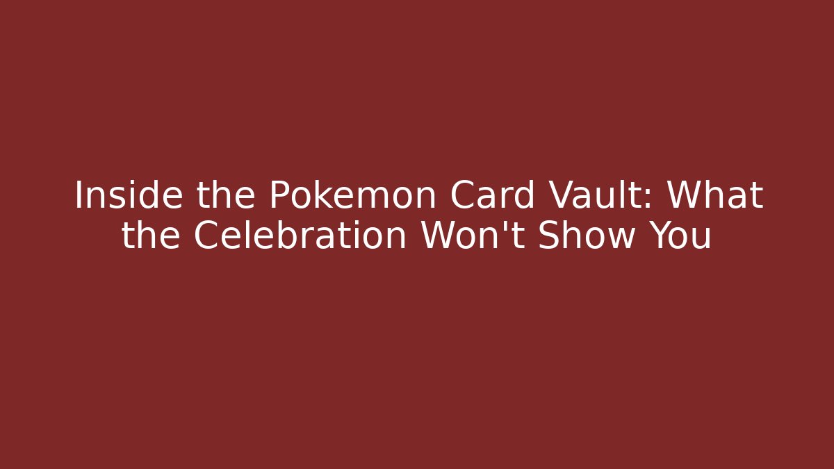 Inside the Pokémon Card Vault: What the Celebration Won’t Show You
