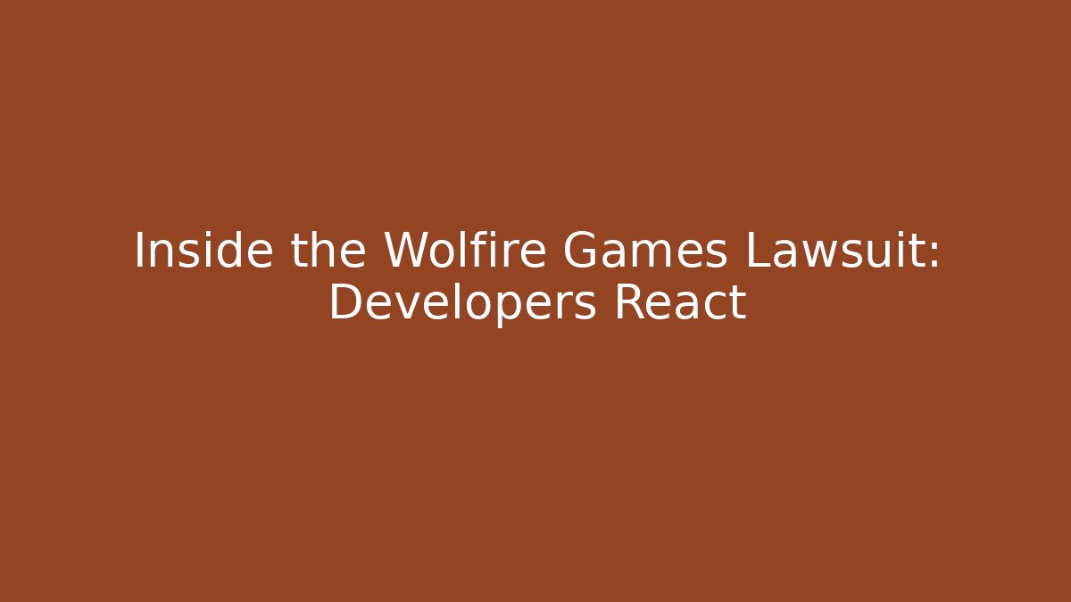 Inside the Wolfire Games Lawsuit: Developers React
