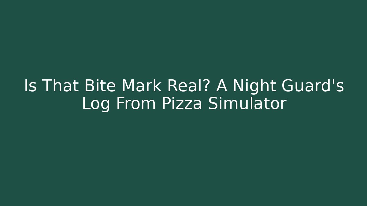 Is That Bite Mark Real? A Night Guard's Log From Pizza Simulator