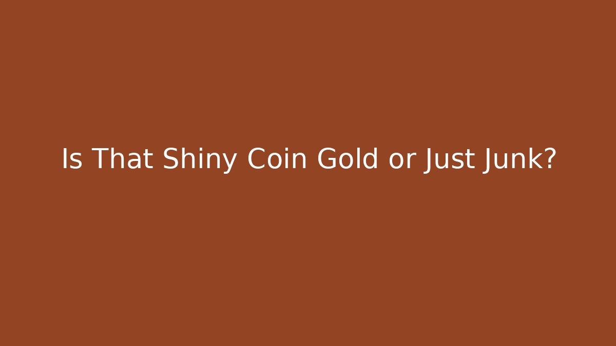 Is That Shiny Coin Gold or Just Junk?