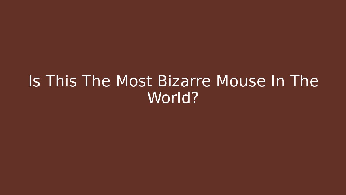 Is This The Most Bizarre Mouse In The World?
