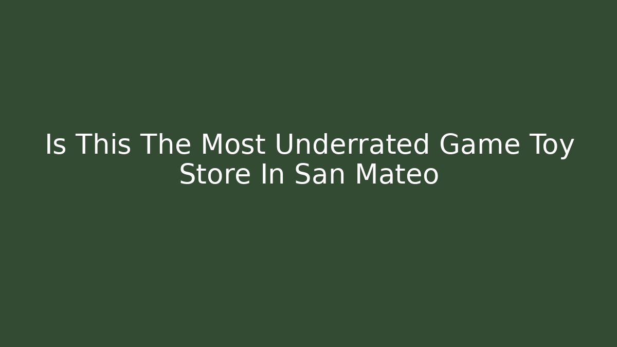 Is This The Most Underrated Game Toy Store In San Mateo