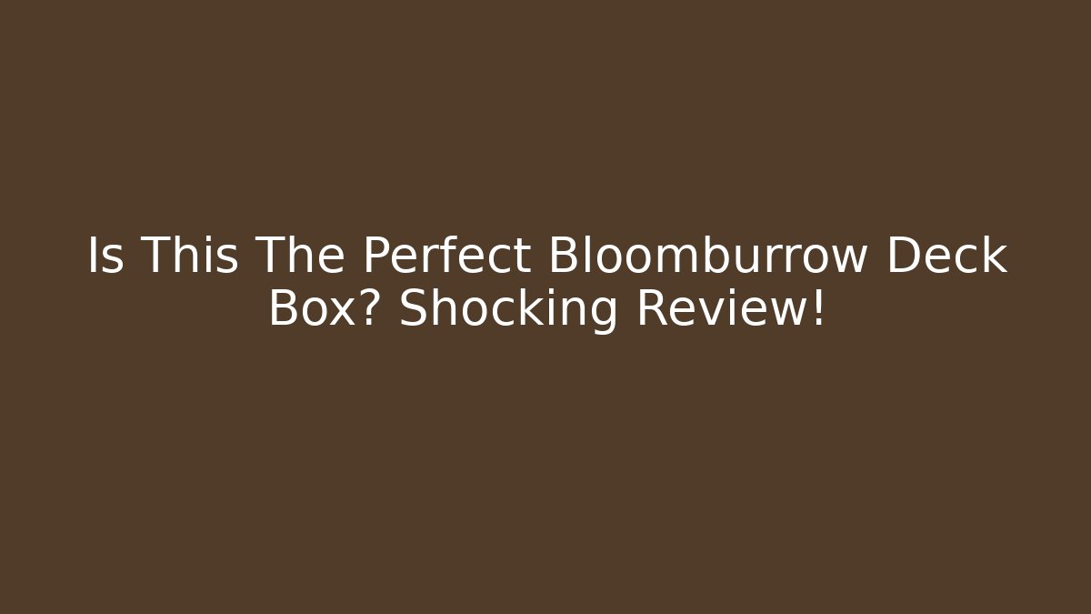 Is This The Perfect Bloomburrow Deck Box? Shocking Review!