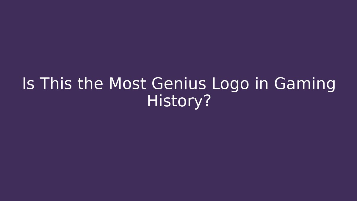Is This the Most Genius Logo in Gaming History?