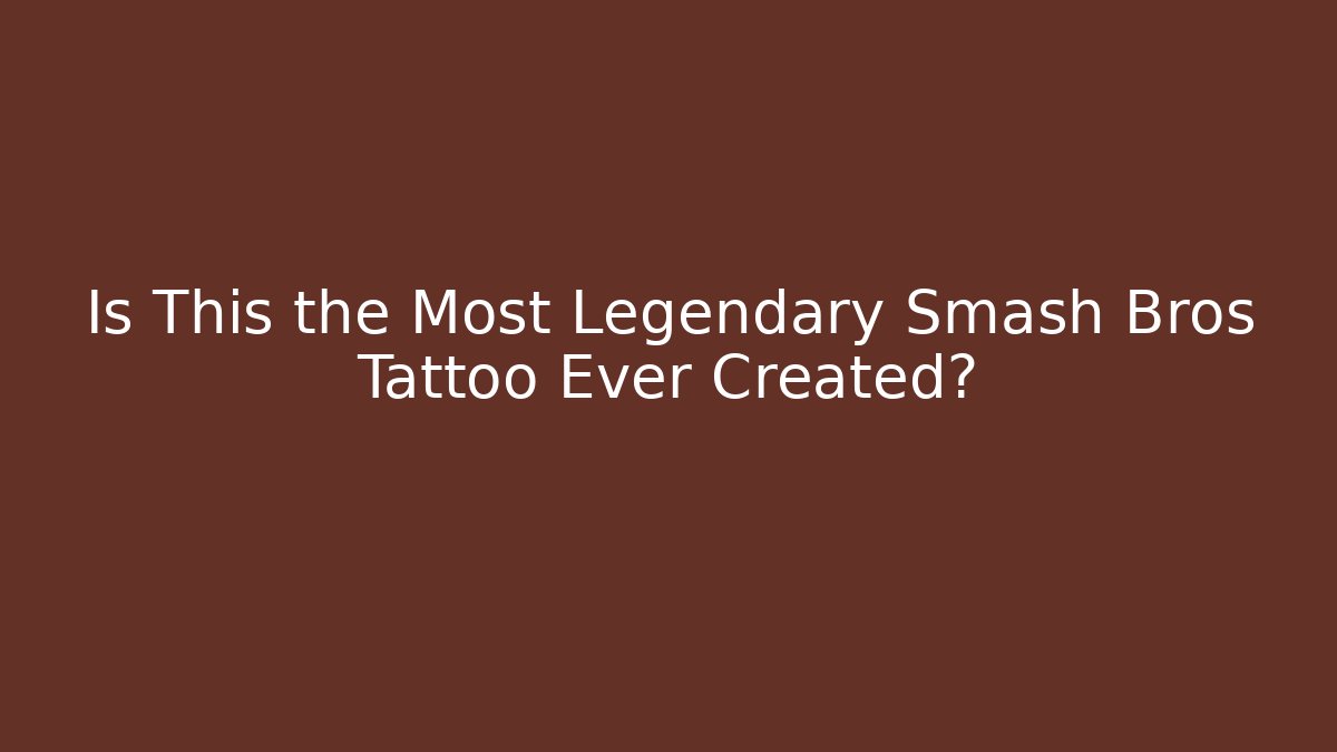 Is This the Most Legendary Smash Bros Tattoo Ever Created?