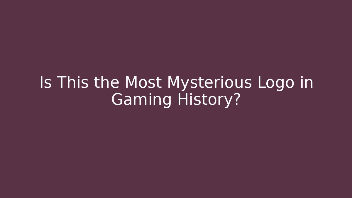 Is This the Most Mysterious Logo in Gaming History?