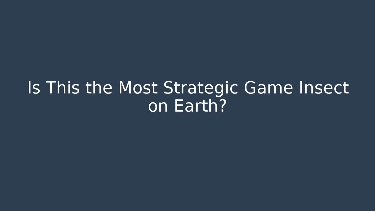 Is This the Most Strategic Game Insect on Earth?