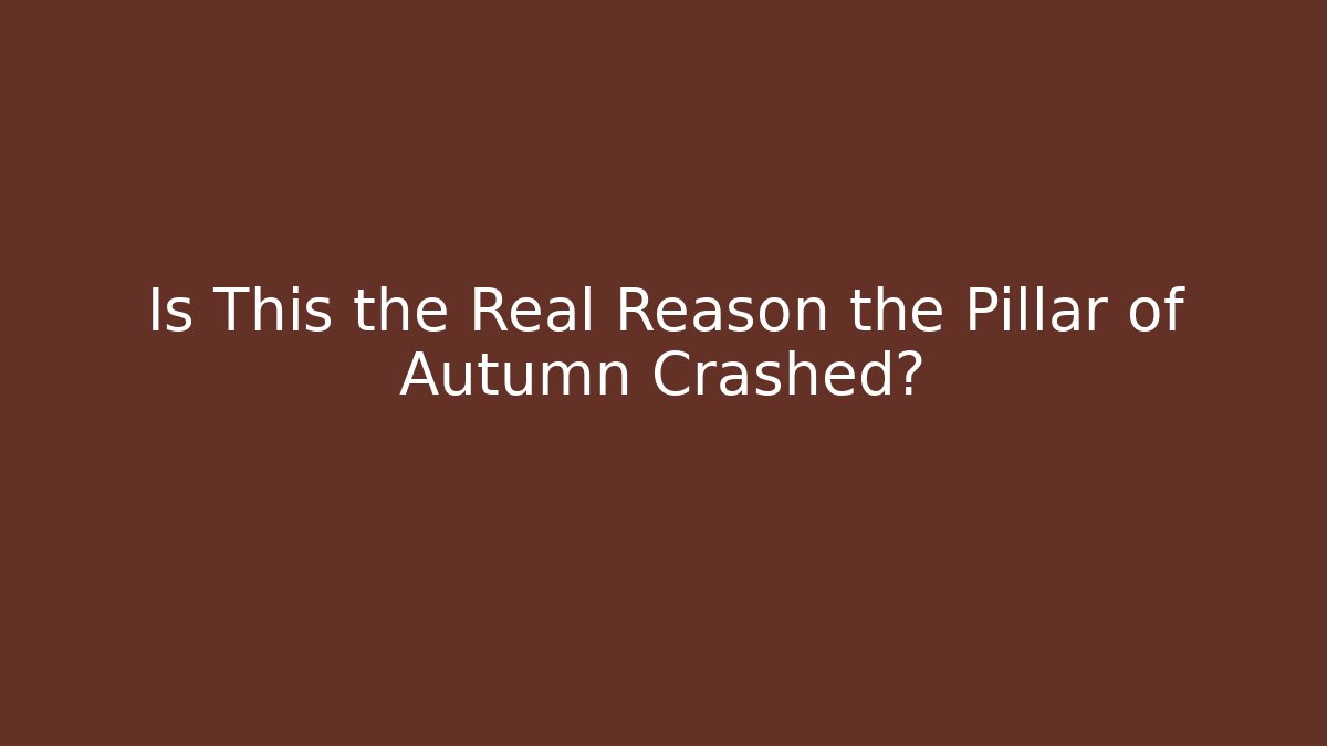 Is This the Real Reason the Pillar of Autumn Crashed?