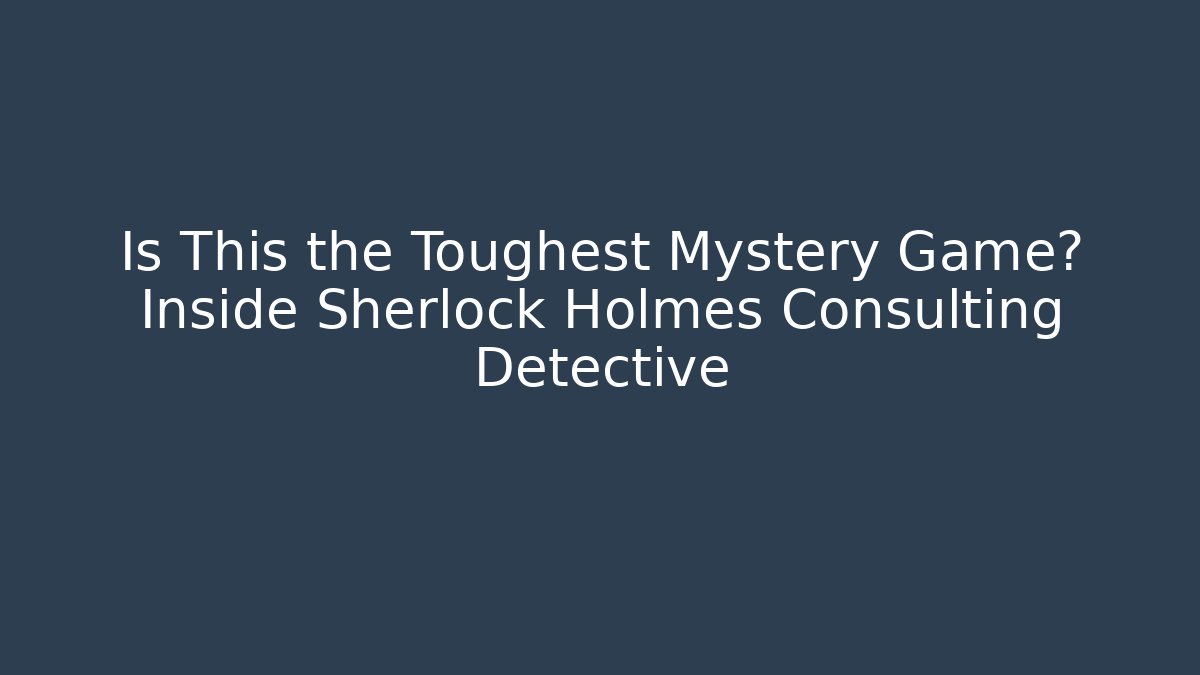 Is This the Toughest Mystery Game? Inside Sherlock Holmes Consulting Detective