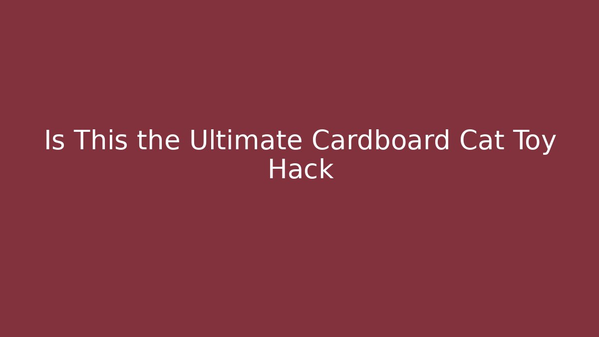 Is This the Ultimate Cardboard Cat Toy Hack