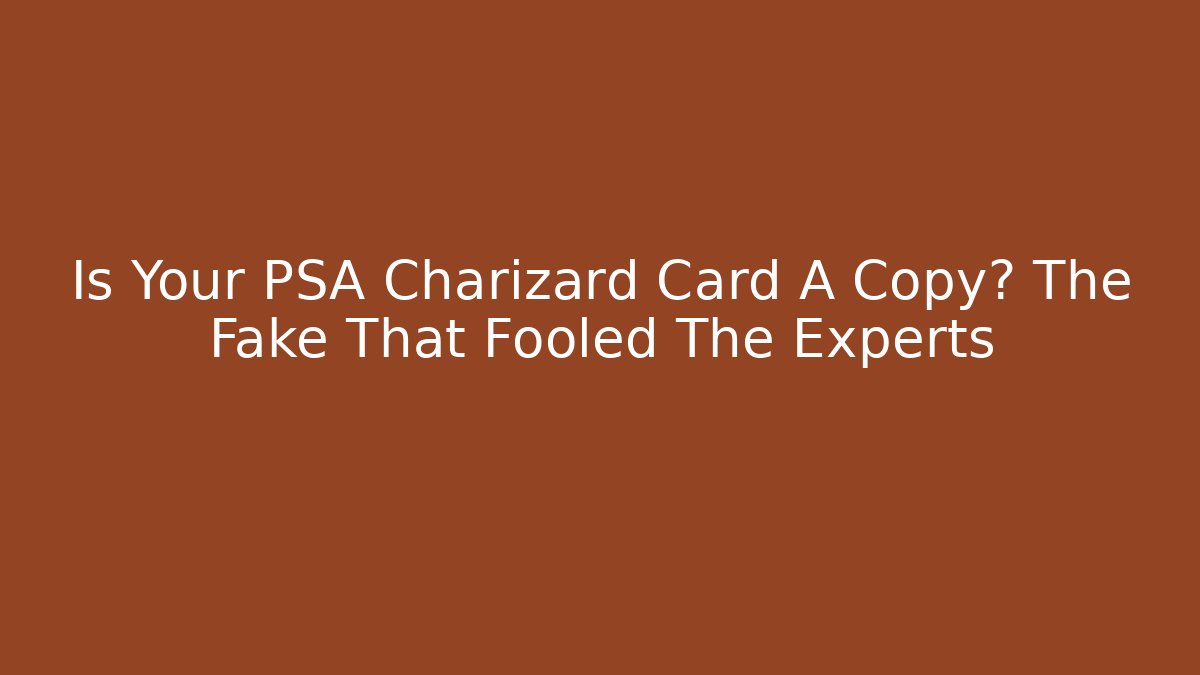 Is Your PSA Charizard Card A Copy? The Fake That Fooled The Experts