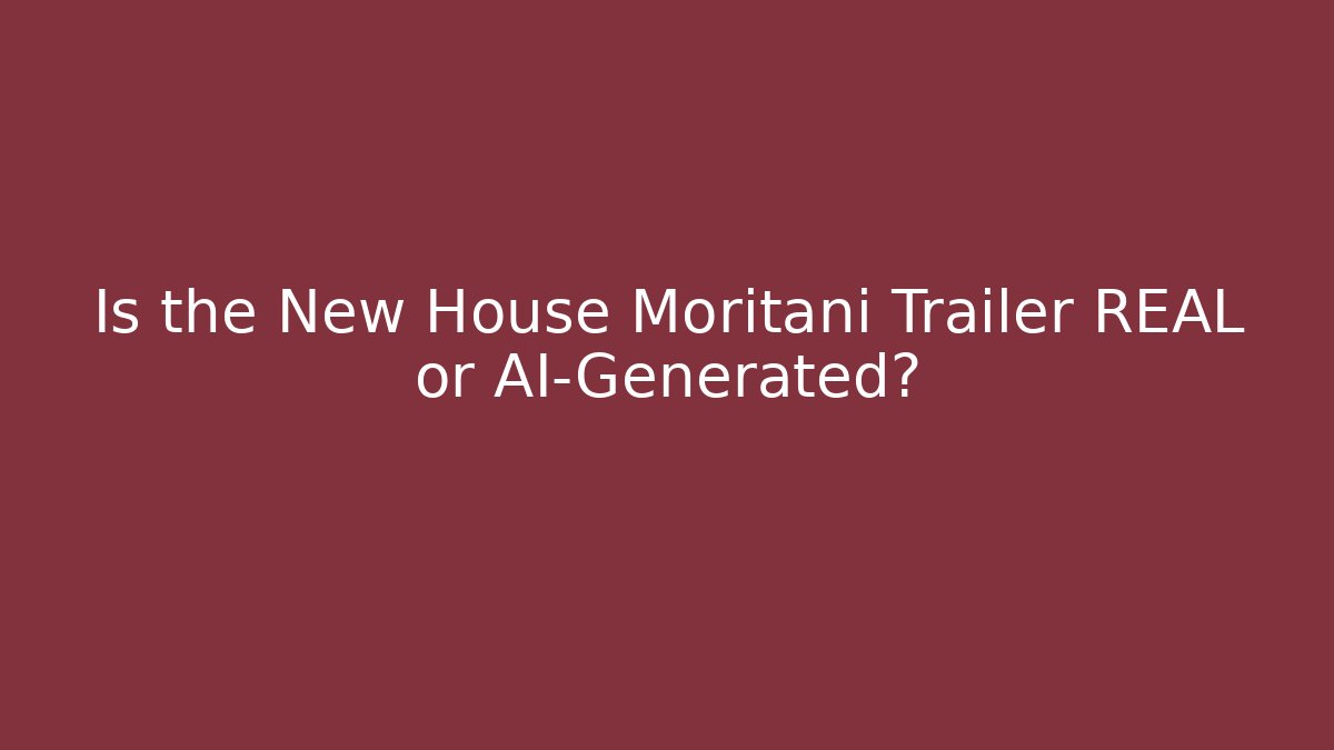 Is the New House Moritani Trailer REAL or AI-Generated?